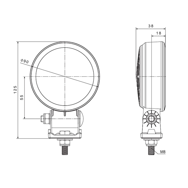 Proiector de lucru / mers inapoi rotund, LED FT-364 SLIM 1600lm 5 Proiector de lucru / mers inapoi rotund, LED FT-364 SLIM 1600lm - imagine 5